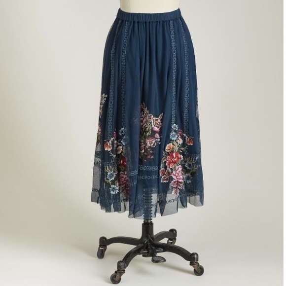 Sundance Poetry Embroidered Midi Skirt Medium NWT - Picture 2 of 8